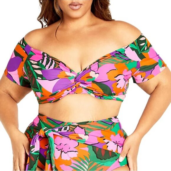 City Chic Other - ISO - CITY CHIC Plus Size Sicilia Underwire Print Bikini Top 18 20 22